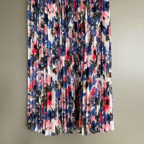 NWT Misa Los Angeles Juliana Dress Size XS Floral Pleated Chiffon Colorful Sheer - Picture 15 of 16